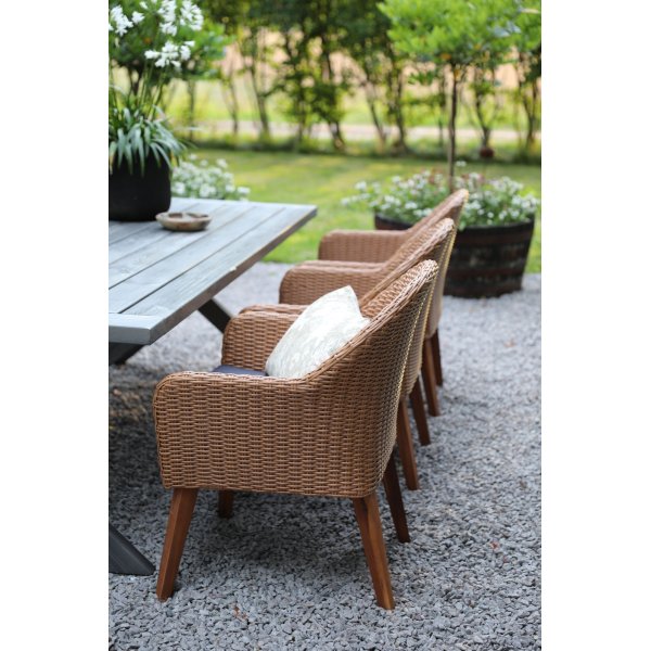 Oxford - Gartenmöbelgruppe 220 cm Grau/Braun + Textilimprägnierung für Outdoormöbel Oxford - Gartenmöbelgruppe 220 cm Grau/Braun + Textilimprägnierung für Outdoormöbel