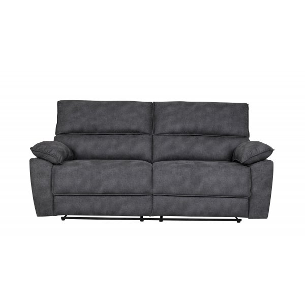 Reclinersoffa 2-sits extra bred i gr�tt - 197 cm
