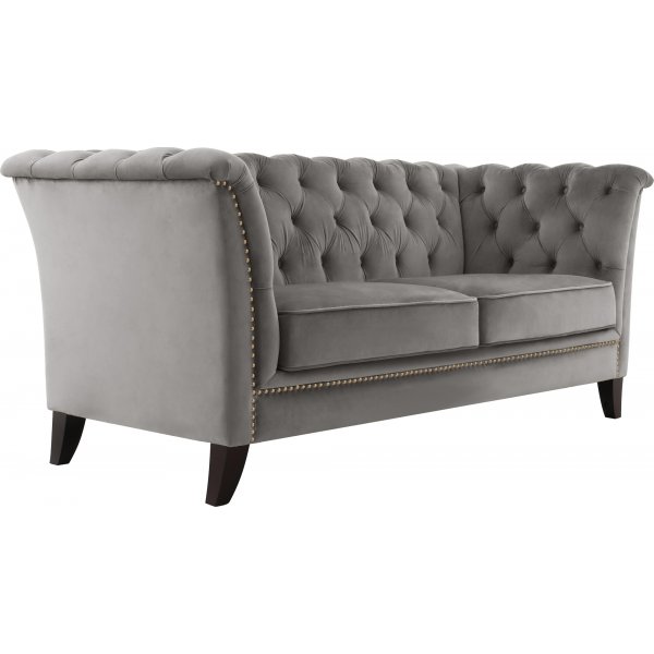 Soffa 2-sits chesterfield grå - Henry Soffa 2-sits chesterfield grå - Henry