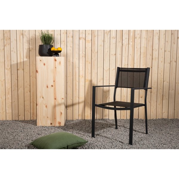 Chania pinottava ulkoruokapöydän tuoli - Musta Chania pinottava ulkoruokapöydän tuoli - Musta