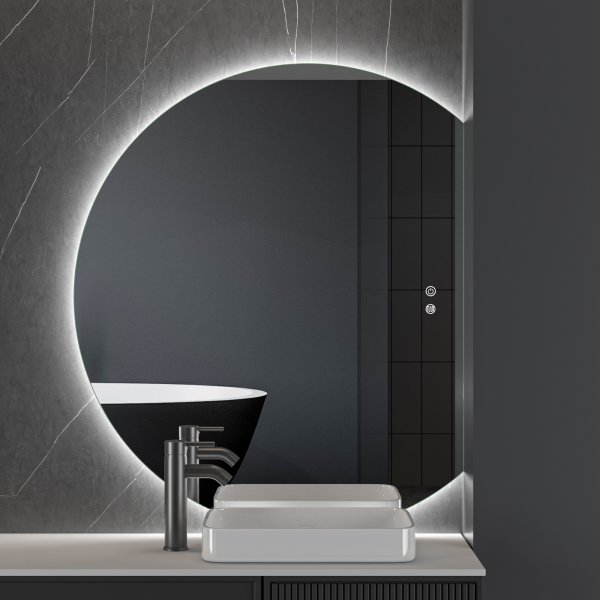 Rund spegel Ferrera med LED-belysning Rund spegel Ferrera med LED-belysning