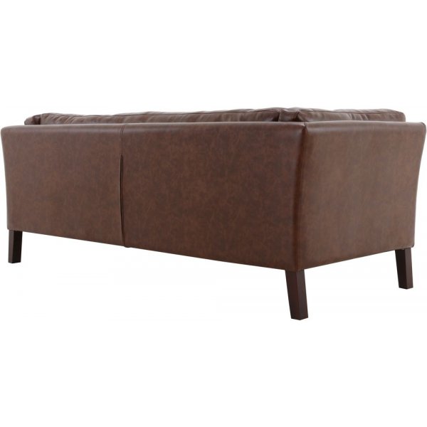 Soffa 3-sits brun vintage PU 198 cm - Heritage