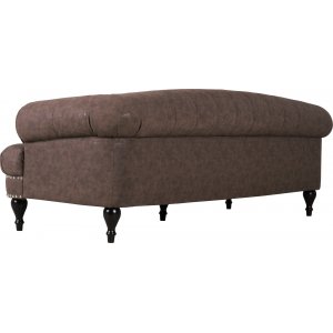 Chesterfieldsoffa 3-sits brun vintage 225 cm bred