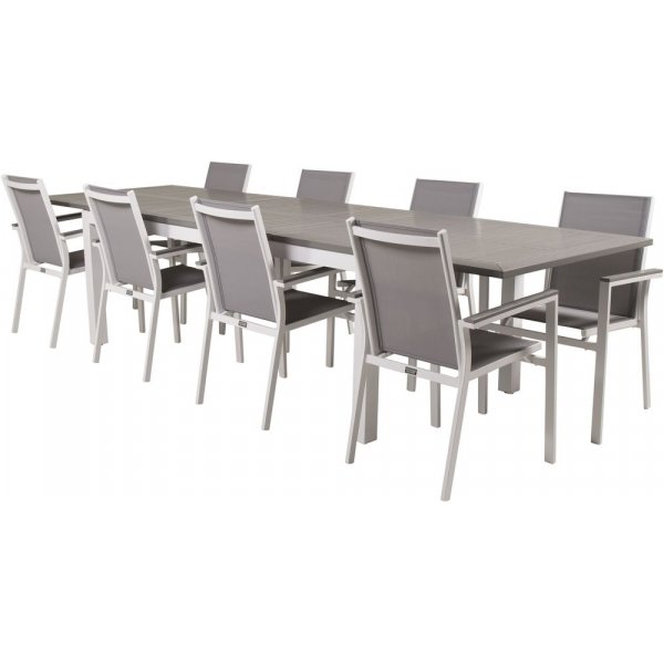 Ekenäs Matgrupp (224x100) - Vit/Grå - 8 Stolar Ekenäs Matgrupp (224x100) - Vit/Grå - 8 Stolar