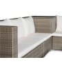 Key West udendrs gruppe; hjrnesofa med bord, fodskamler og opbevaring - Brun syntetisk rattan