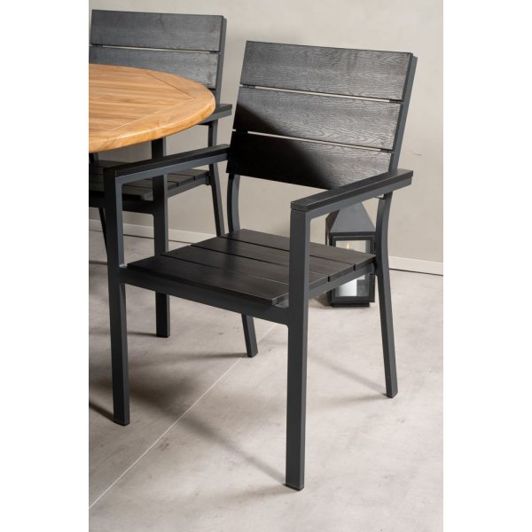 Bjuråker Spisegruppe (180x120) - Sort/Natur - 8 Stole Bjuråker Spisegruppe (180x120) - Sort/Natur - 8 Stole