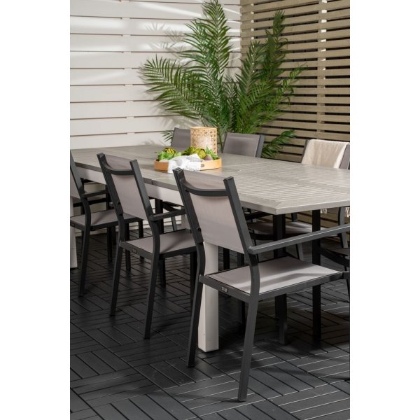 Ekenäs Matgrupp (224x100) - Svart/Grå/Vit - 8 Stolar Ekenäs Matgrupp (224x100) - Svart/Grå/Vit - 8 Stolar