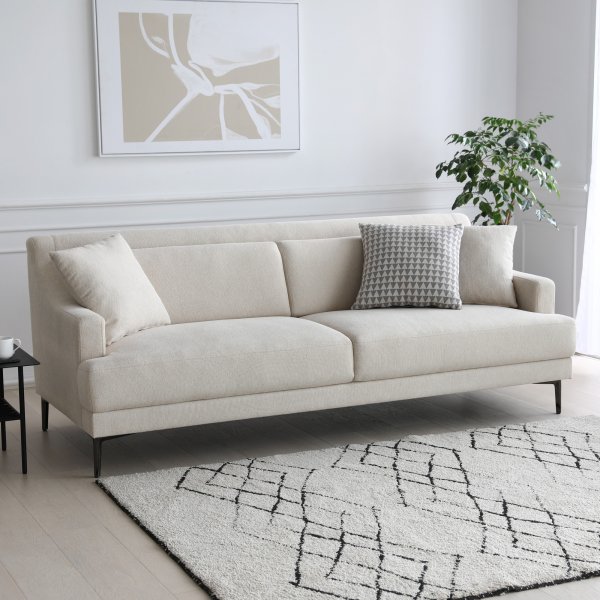 Soffa 3-sits beige modern - Hanna