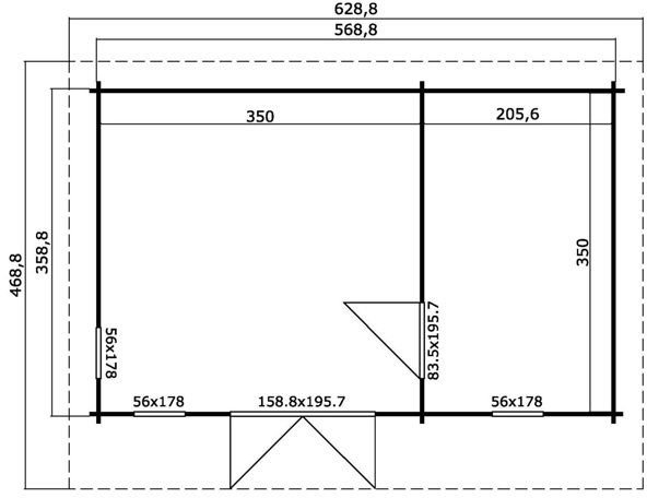 Attefallshus Kjell D - 20,5 m