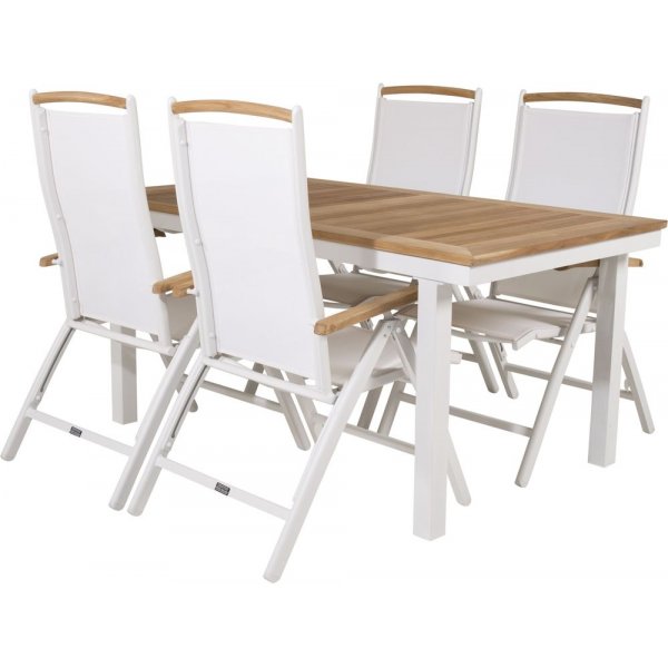 Dotorp Matgrupp (160x90) - Vit/Natur - 4 Stolar