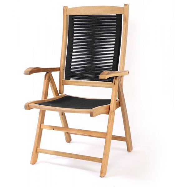 Pr�ssebo positionsstol � Akacia/svart rep