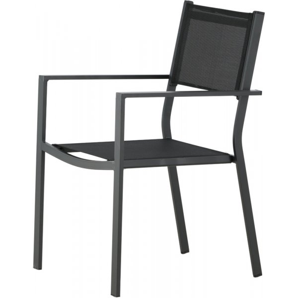 Chania-Lebensmittelgruppe; 6 Copacabana Stühle mit Esstisch 205 x 90 cm - Schwarz/Natur + Textilimprägnierung für Outdoormöbel Chania-Lebensmittelgruppe; 6 Copacabana Stühle mit Esstisch 205 x 90 cm - Schwarz/Natur + Textilimprägnierung für Outdoormöbel