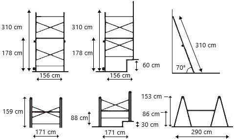 Multistege med arbetsplattform - Multibyggställning 3,1 m Multistege med arbetsplattform - Multibyggställning 3,1 m