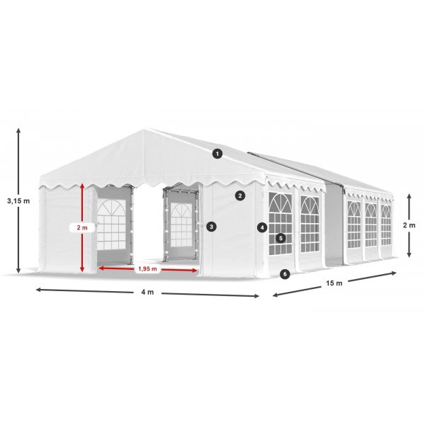 Partytält Eco 1 i PE - 4 x 15 m Partytält Eco 1 i PE - 4 x 15 m