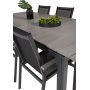 Prssebo Matgrupp (224x100) - Svart/Gr - 6 Stolar