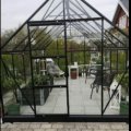 Kundebillede Drivhus Universal - Sort med hærdet glas 9,9 m²