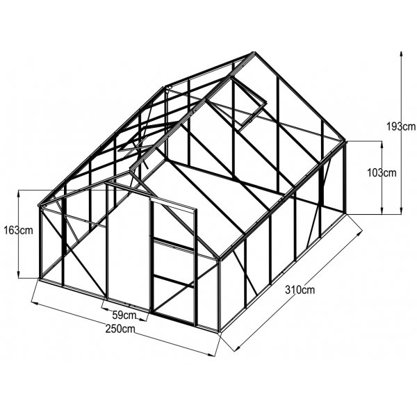Drivhus walk-in - 7,8 m² Drivhus walk-in - 7,8 m²