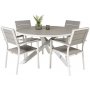 Ebbarp Matgrupp (ø140) - Vit/Grå - 4 Stolar Ebbarp Matgrupp (ø140) - Vit/Grå - 4 Stolar