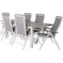 Ekens Matgrupp (160x90) - Vit/Gr - 6 Stolar