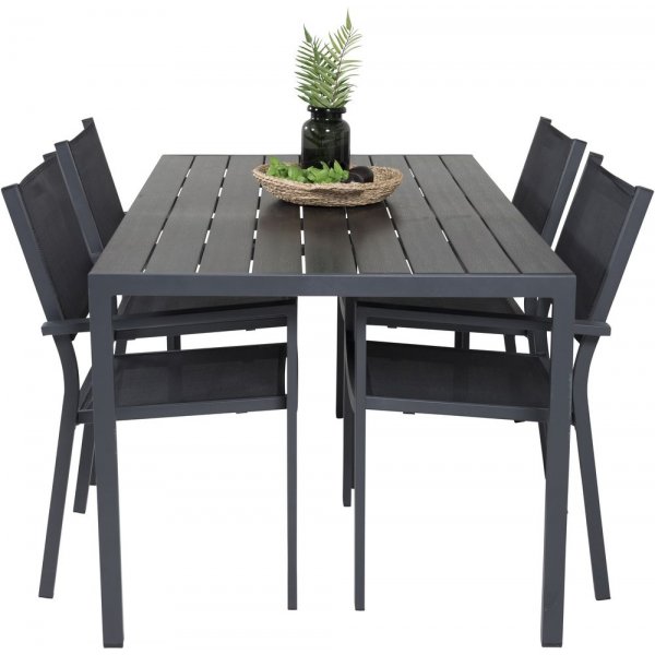 Ervalla Matgrupp (150x90) - Svart - 4 Stolar Ervalla Matgrupp (150x90) - Svart - 4 Stolar