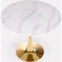 Matbord runt �90 cm - Marmorerat glas/guld