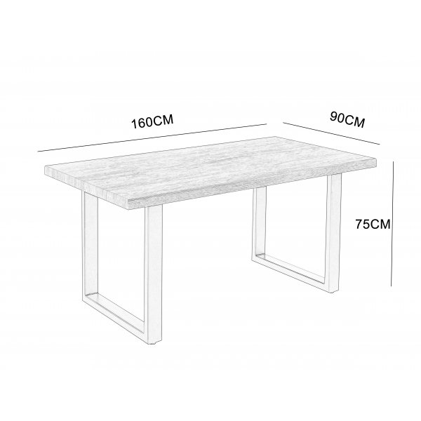 Aster matbord 160x90 cm - M�rkbrun ek