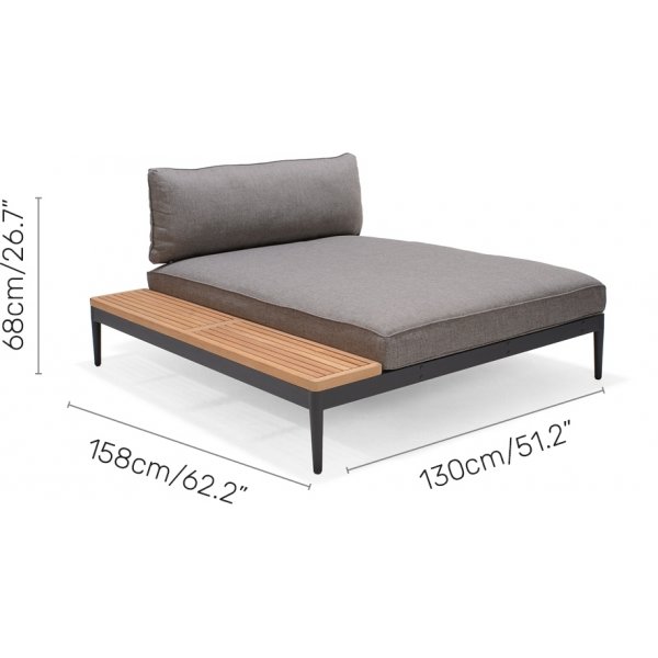 Lifestyle Garden Topaz Loungegruppe mit Tagesbett - Grau/Teak
