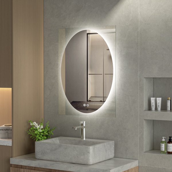 Spegel - Benevento | Oval | LED-belysning, dimbar & anti-fog