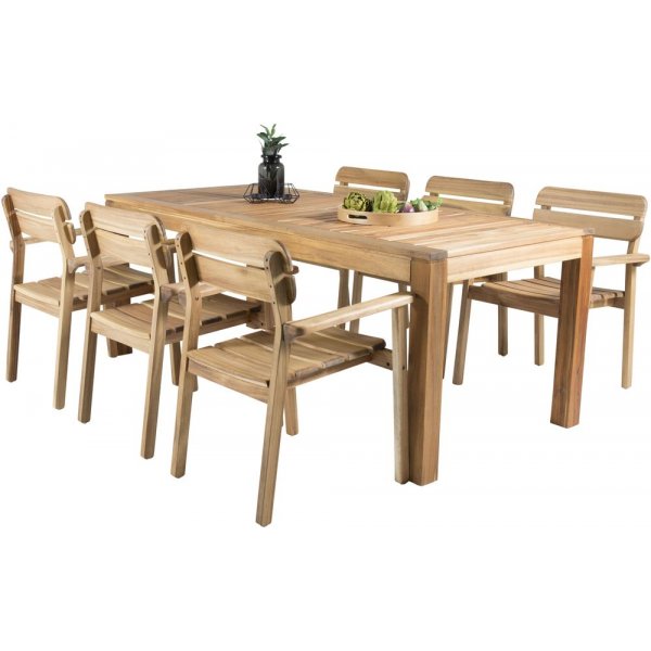 Prssebo Matgrupp (200x90) - Natur - 6 Stolar