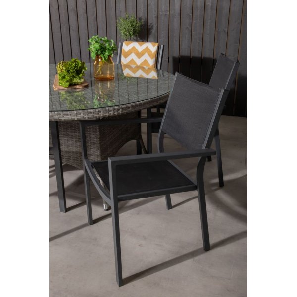 Frubol Matgrupp (�150) - Svart/Gr� - 6 Stolar