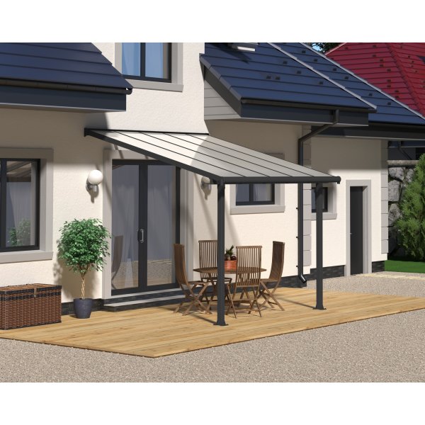 Canopia Olympia Altantag i Aluminium 3 x 3 - Mrkegr/klart glas