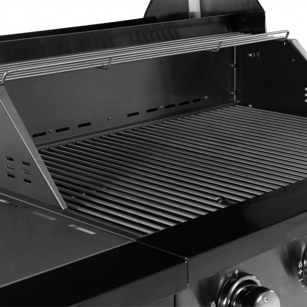 Rostfri gasolgrill med varmluftsfunktion & sidobrännare Rostfri gasolgrill med varmluftsfunktion & sidobrännare