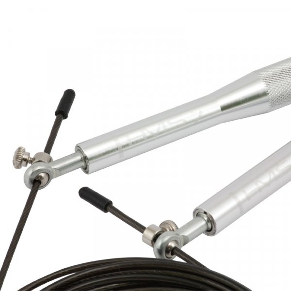 Speed rope med kullager (stlvajer & alu-handtag) silvrigt | svart