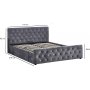 S�ngram med f�rvaring 160 x 200 cm - Gr� sammet - Dubai