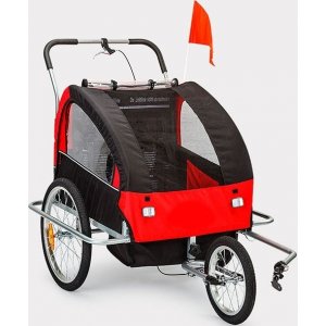 Fahrradkinderwagen/Joggingbuggy mit Stodmpfern - Rot