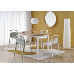 Matbord runt f�rl�ngningsbart ek/vit 102-142 cm - Berivan
