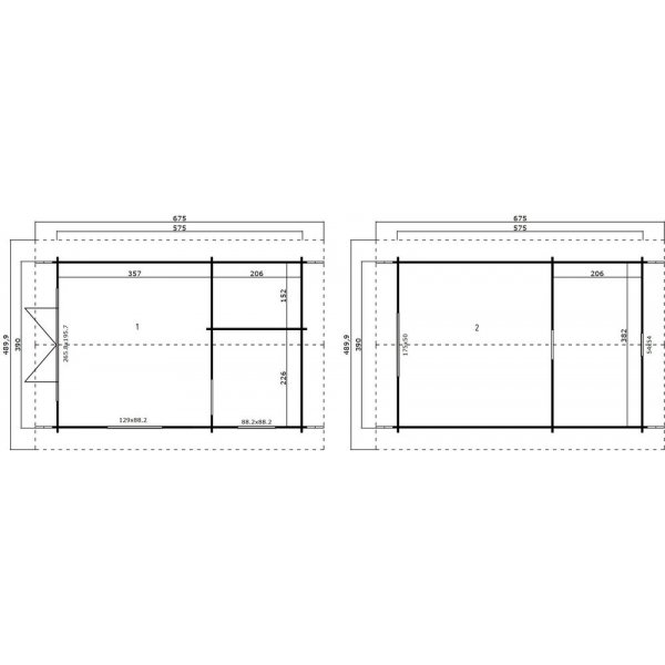 Attefallshus Lina B .V2 - 22,4 m�