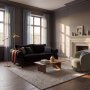 Memo Djup 3-sits Soffa - Svart Sammetstyg Matt Velvet 99 - 215x105x95 cm