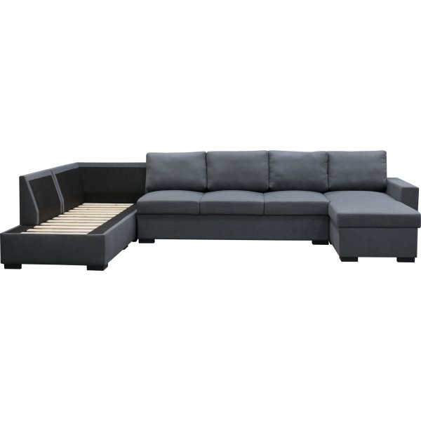 U-soffa Solna v�ndbar - 367 cm - m�rkgr�