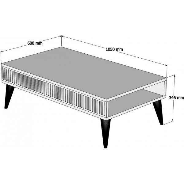 Milan soffbord 105 x 60 cm - Valn�t/vit marmor-look