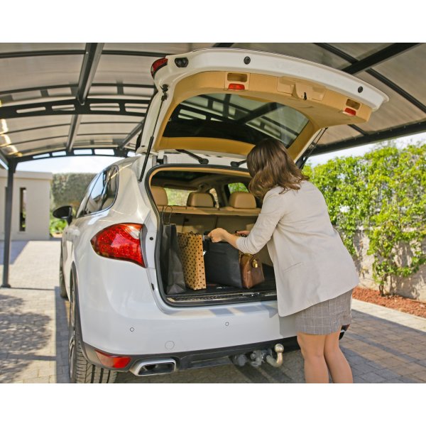 Canopia Arcadia Dubbel Carport i Metall 3,6 x 11 - Grå Canopia Arcadia Dubbel Carport i Metall 3,6 x 11 - Grå