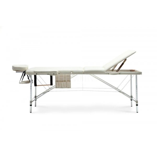 Bred massagebnk med metallben - 3 zoner - Beige