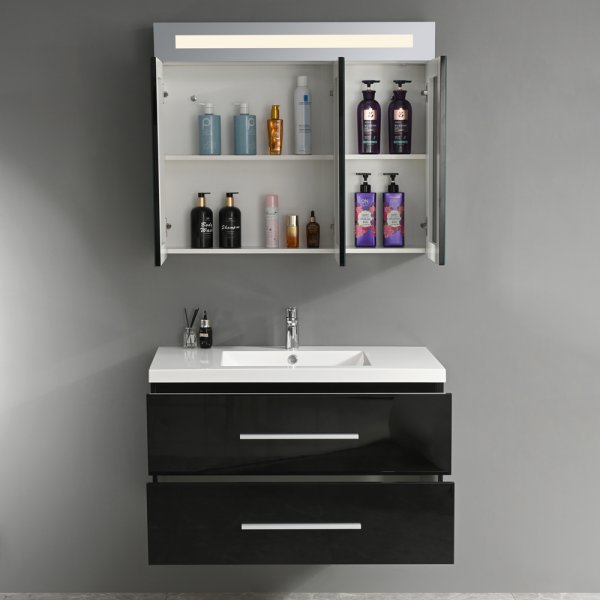 Badrumsmbler Malaga 90 cm - Svart