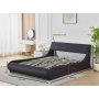 S�ngram med f�rvaring - 160 x 200 cm - Svart konstl�der