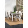 Ekens Matgrupp (160x90) - Vit/Gr - 6 Stolar