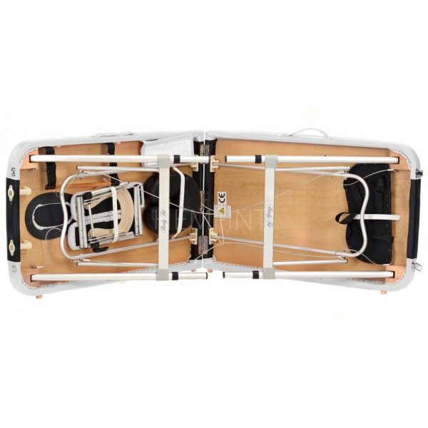 Massageb�nk med metallben - 3 zoner - Tv�f�rgad