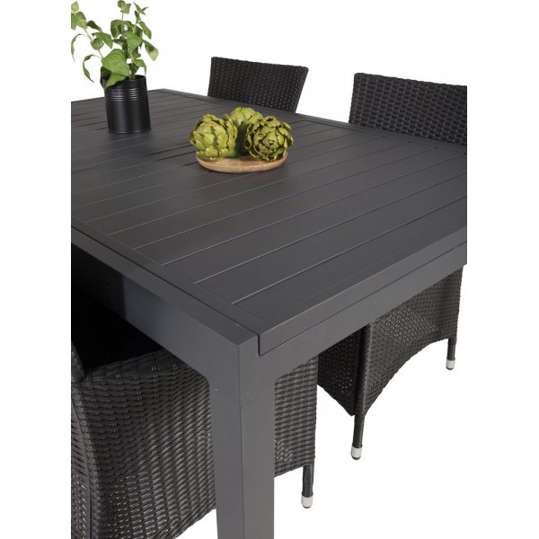Holma Matgrupp (160x100) - Svart - 4 Stolar