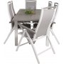 Ekens Matgrupp (160x90) - Vit/Gr - 6 Stolar