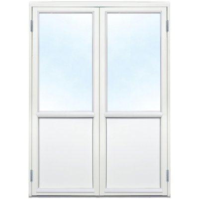 Dobbelt vinduesdør - 3-glas - Træ - U-værdi: 1,1