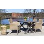 Scottsdale utematgrupp med 4 st ftljer och matbord 150 cm - Natur
